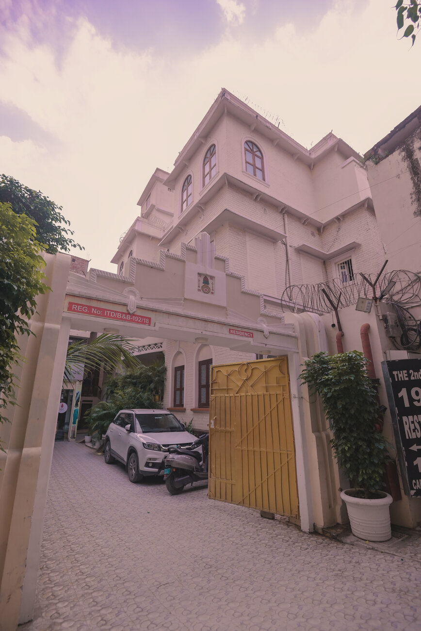 The facade in the morning